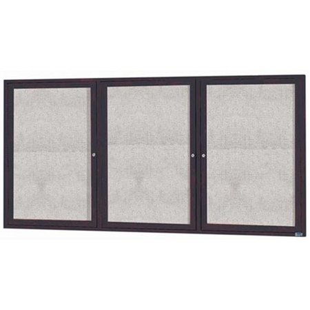 AARCO Aarco Products ODCC3672-3RBA 3-Door Outdoor Enclosed Bulletin Board - Bronze Anodized ODCC3672-3RBA